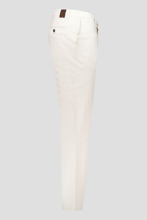 Slim Cotton Tencel Trousers - Light Beige