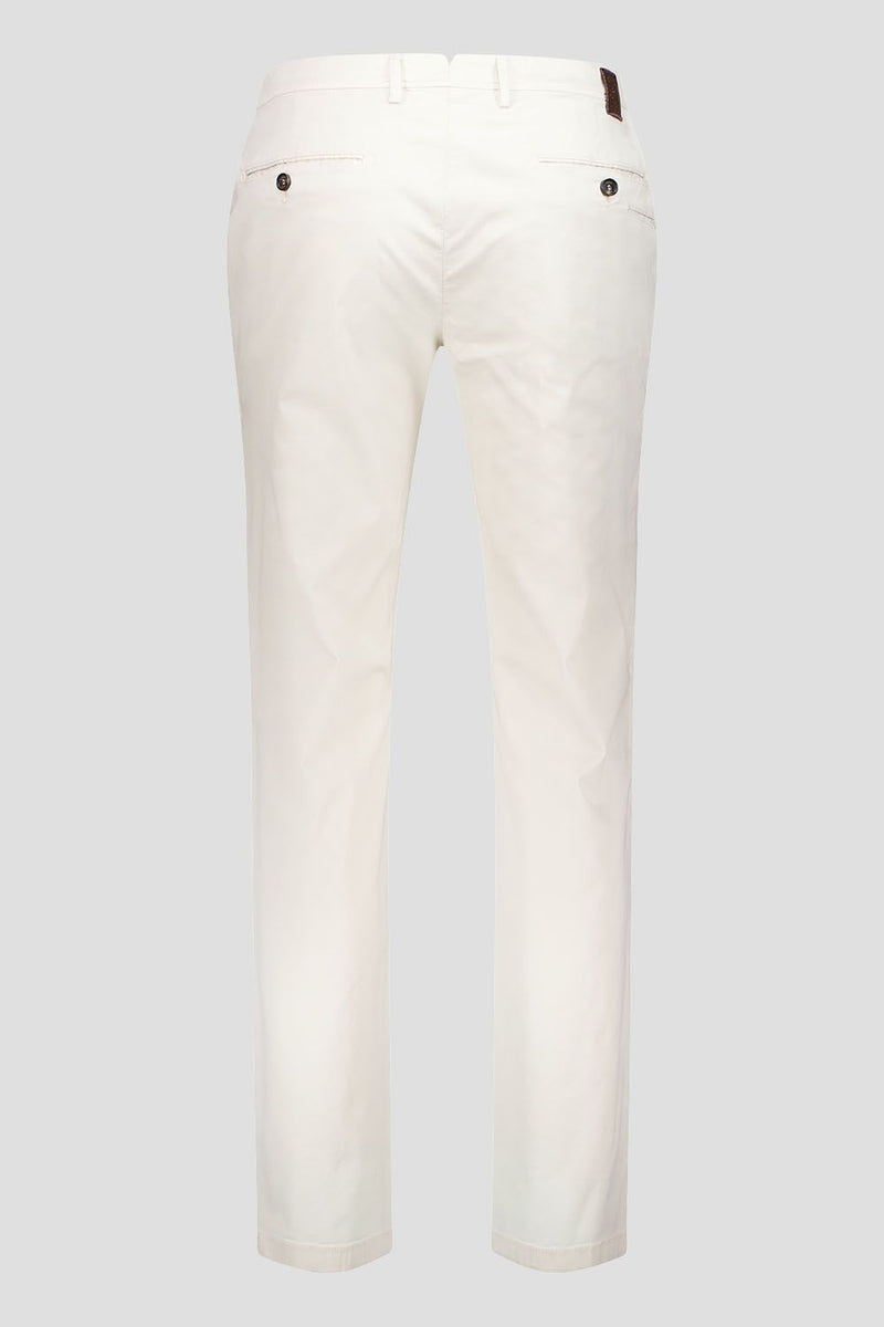 Slim Cotton Tencel Trousers - Light Beige