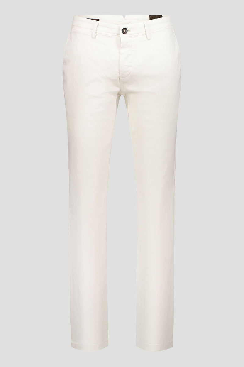 Slim Cotton Tencel Trousers - Light Beige