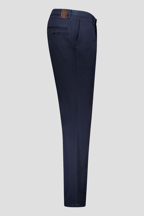 Slim Cotton Tencel Trousers - Navy