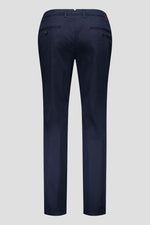 Slim Cotton Tencel Trousers - Navy