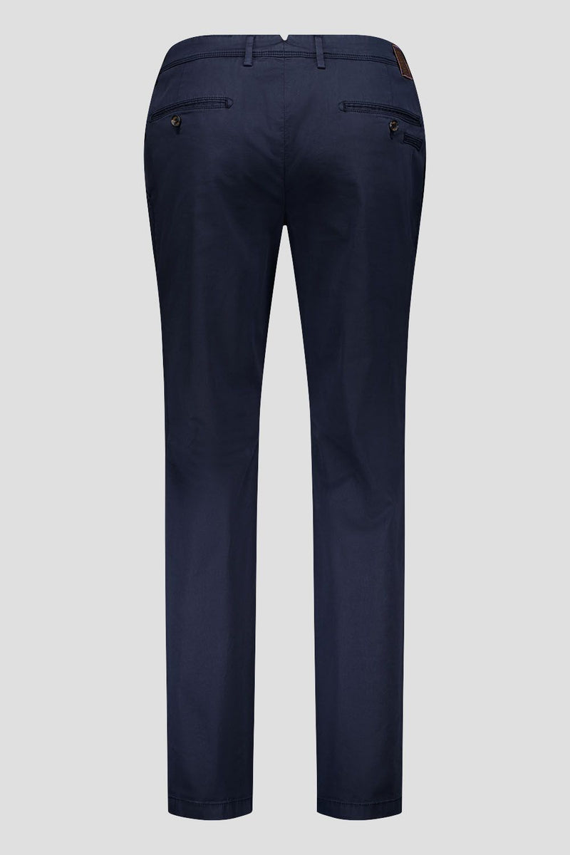 Slim Cotton Tencel Trousers - Navy