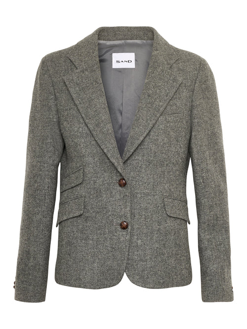 Shetland Wool Blazer - Light Grey