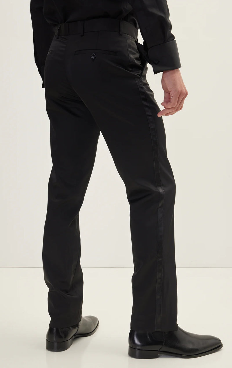 Side Stripe Tuxedo Pants - Black