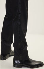 Side Stripe Tuxedo Pants - Black