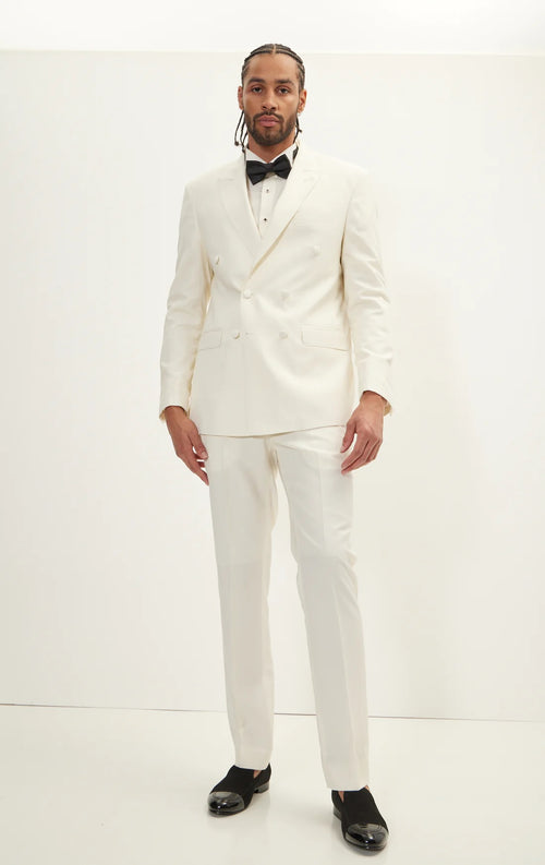 Side Stripe Tuxedo Pants - Off White