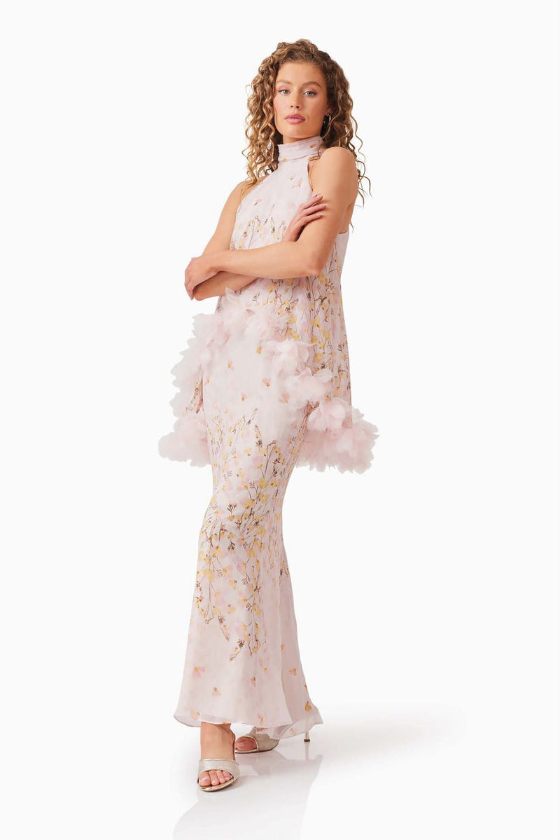 High-Low Floral Maxi - Pink