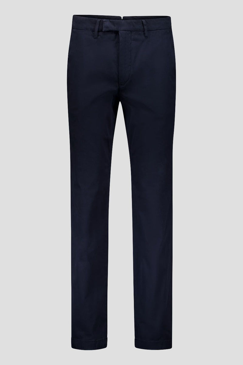 Soft Touch Satin Weave Cotton Trousers - Navy