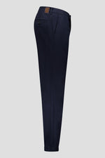 Soft Touch Satin Weave Cotton Trousers - Navy