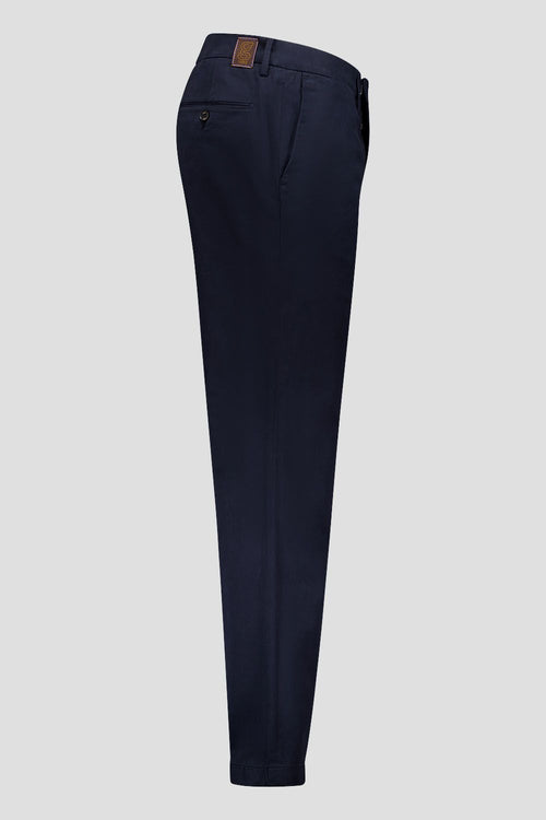 Soft Touch Satin Weave Cotton Trousers - Navy