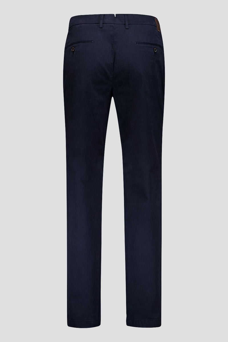 Soft Touch Satin Weave Cotton Trousers - Navy