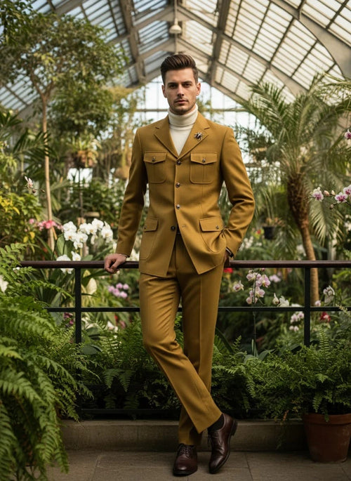 Safari Style Suit - Mustard