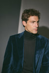 Velvet Peak Lapel Tuxedo Jacket - Navy