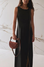 Leather Wrapped Bar Handle Bag - Cocoa