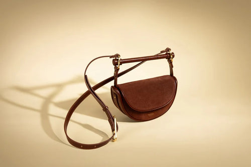 Leather Wrapped Bar Handle Bag - Cocoa