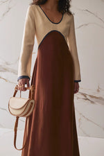 Leather Wrapped Bar Handle Bag - Ecru