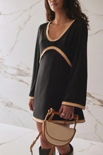 Leather Wrapped Bar Handle Bag - Ecru