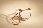 Leather Wrapped Bar Handle Bag - Ecru