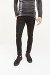 Reflective Detail Slim Fit Stretch Denim - Black