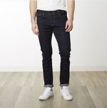 Reflective Detail Slim Fit Stretch Denim - Dark Blue