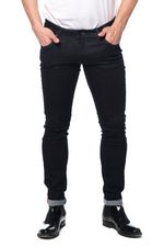 Reflective Detail Slim Fit Stretch Denim - Dark Blue