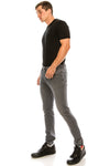 Reflective Detail Slim Fit Stretch Denim - Grey