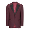 Contrast Lapel Wide Peak Tuxedo- Burgundy