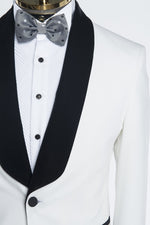 Ludlow Velvet Shawl Collar Tuxedo - White