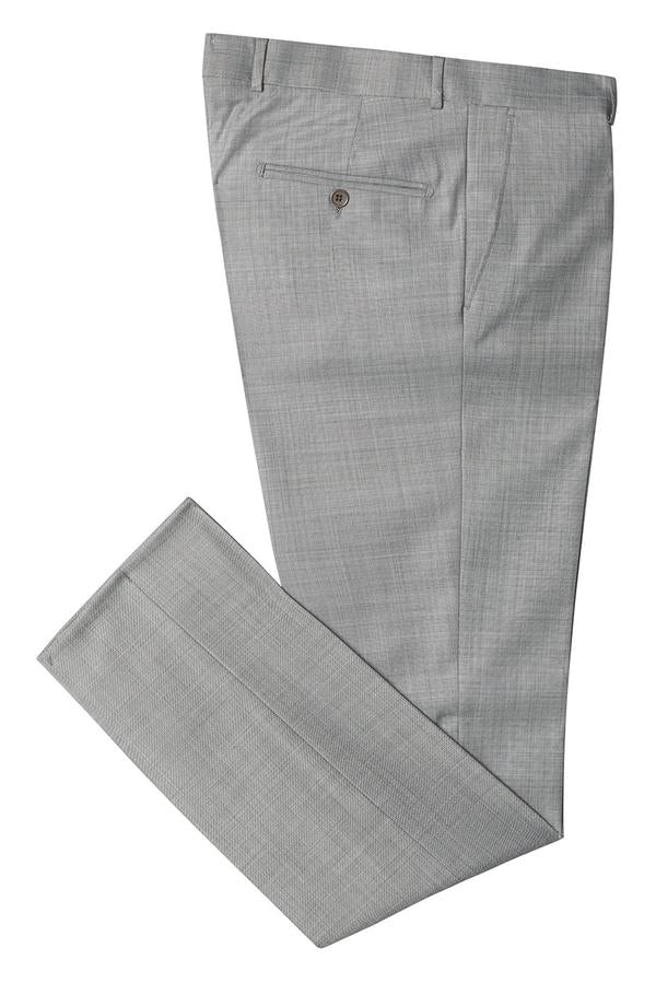 Merino Wool Tapered Dress Pants - Grey