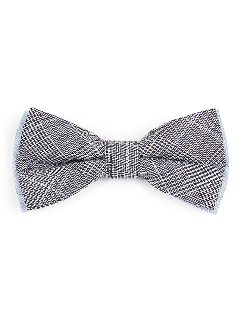 Printed Cotton Bowtie - Navy