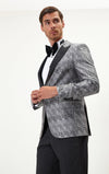 Paisley Peak Lapel Tuxedo - Silver