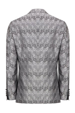Paisley Peak Lapel Tuxedo - Silver