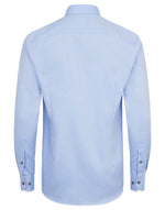 Slim Fit | Woven Textured Long Sleeve Shirt- Light Blue