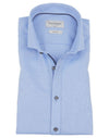 Slim Fit | Woven Textured Long Sleeve Shirt- Light Blue
