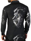 Lion Face Long Sleeve Shirt - Black