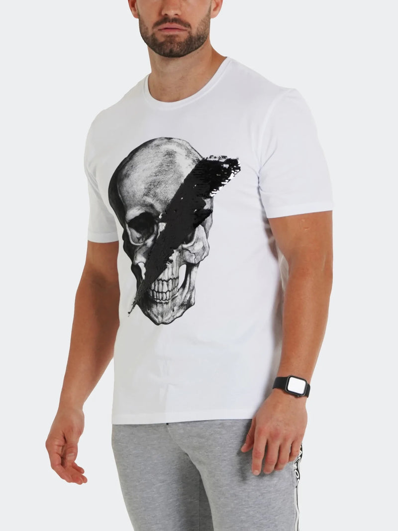 Lightning Skull T-Shirt - White