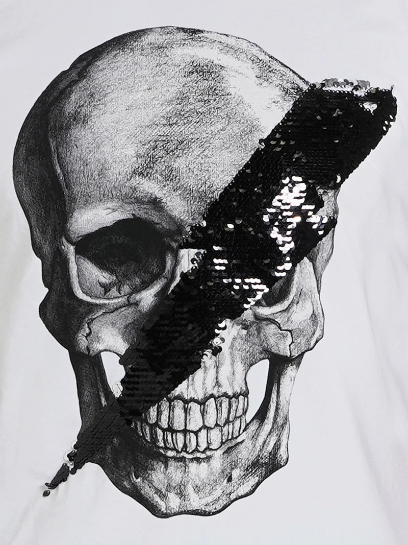 Lightning Skull T-Shirt - White