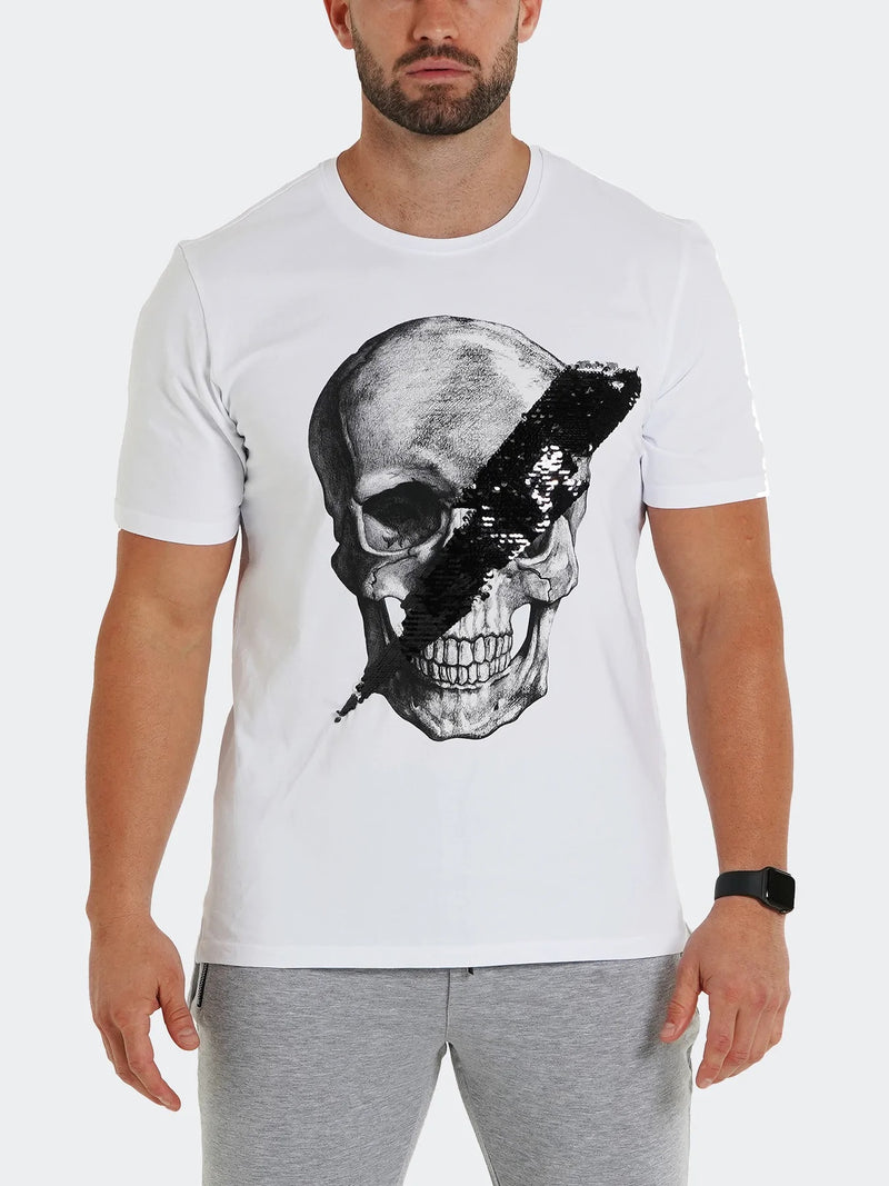 Lightning Skull T-Shirt - White