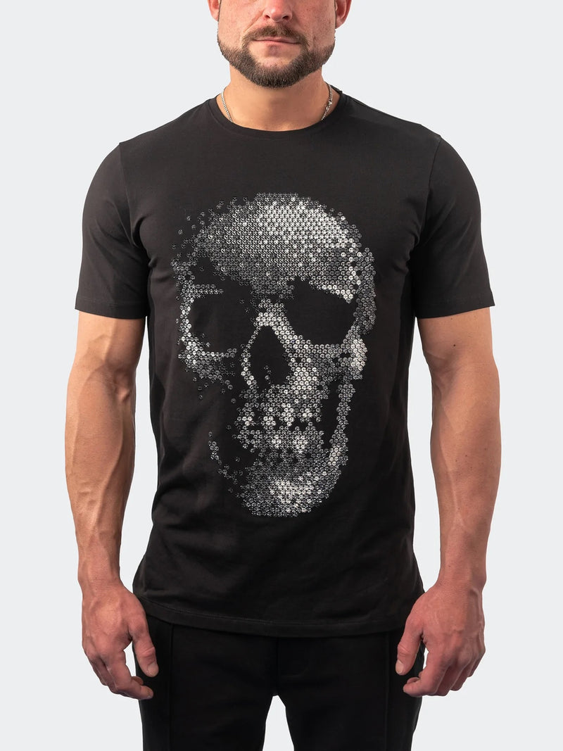 Cotton Skull Face T-Shirt - Black