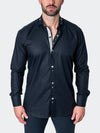 Tonal Pattern Long Sleeve Shirt - Black