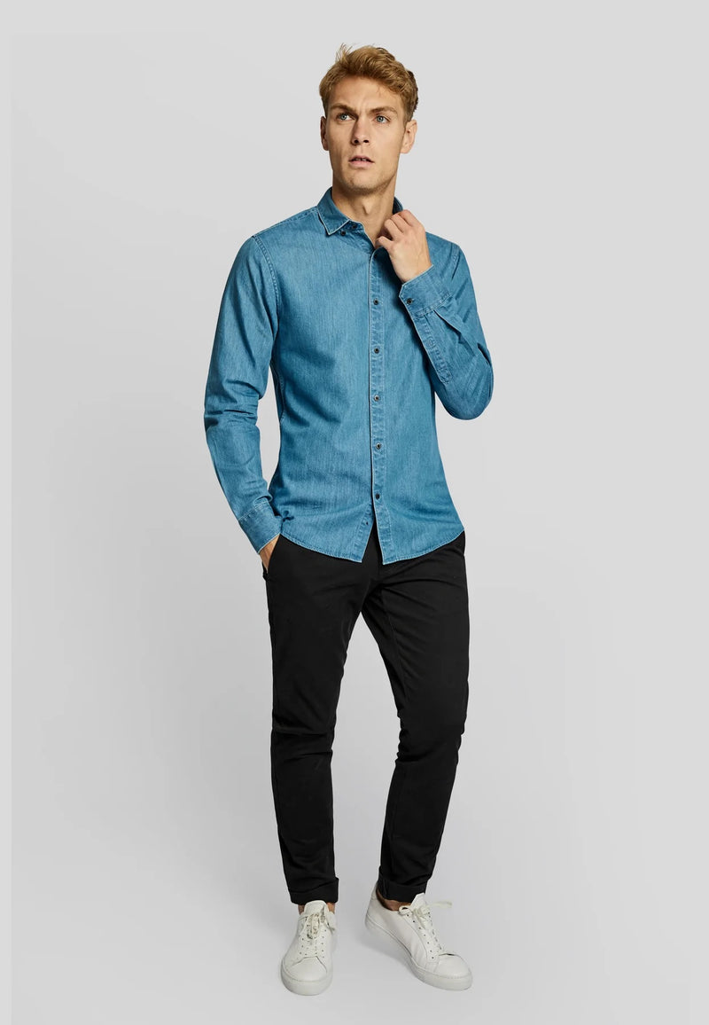 Slim Fit | Denim Style Shirt - Blue
