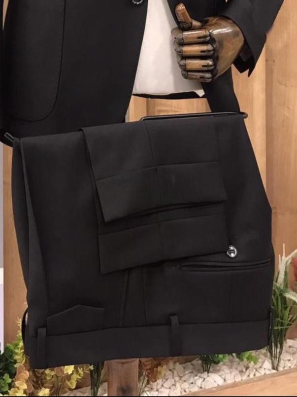Performance Wool Pleated Trousers - Black