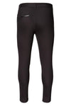 Leather Trim Tapered Trousers- Black