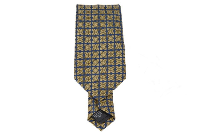 Gold Navy Floral Tie