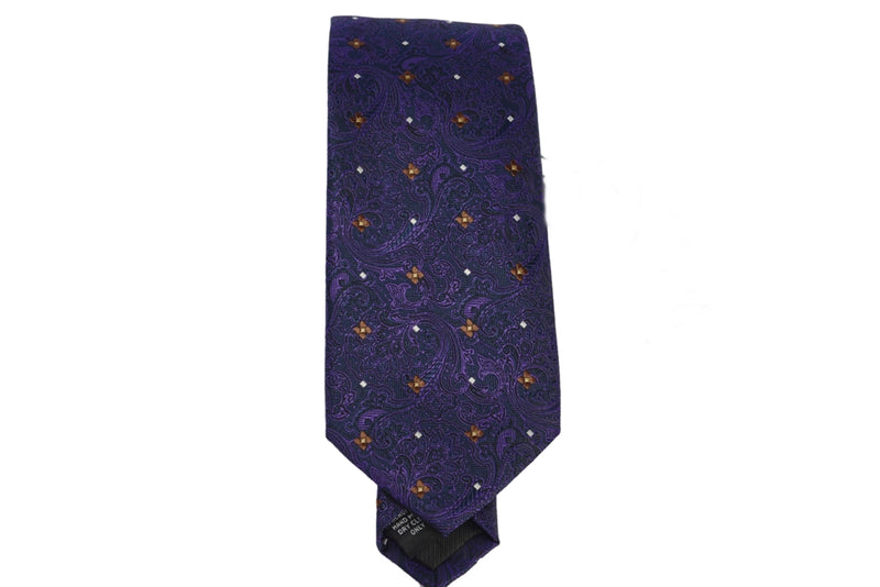 Dark Purple Floral Tie