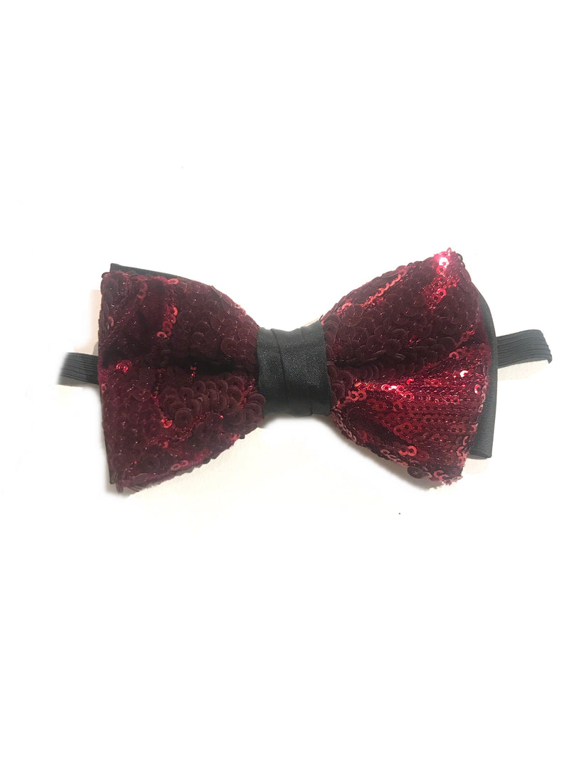 Sequined Bowtie- Burgundy