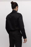 Pique Tuxedo Shirt- Black