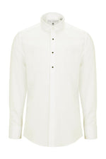 Jewel Button Tuxedo Shirt- Cream