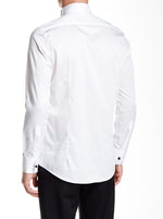 Jewel Button Tuxedo Shirt- White