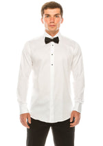 Jewel Button Tuxedo Shirt- White